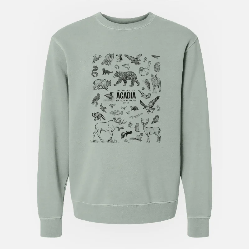 Wildlife of Acadia National Park - Unisex Pigment Dyed Crew Sweatshirt Soft Cotton Hoodie