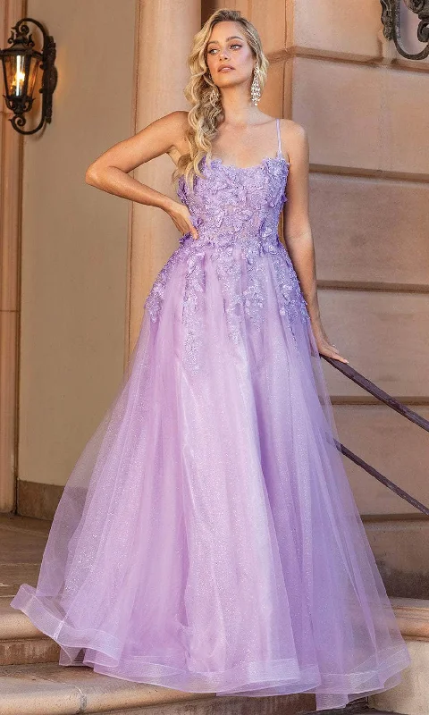 Dancing Queen 4355 - Scoop Butterfly Appliqued Prom Gown Gothic party dresses