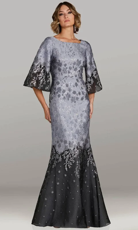 Feriani Couture 18441 - Embroidered Bell Sleeve Evening Gown Shein party dresses