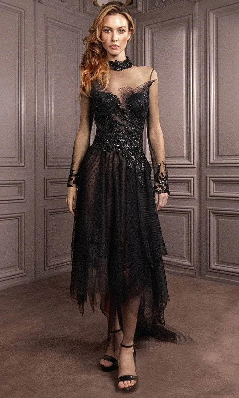 Gatti Nolli Couture GA-7100 - Illusion A-Line Cocktail Dress Preppy party dresses