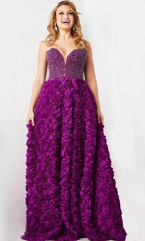 Jovani 38318 - Beaded 3D Floral Embellished Prom Gown Christmas party dresses