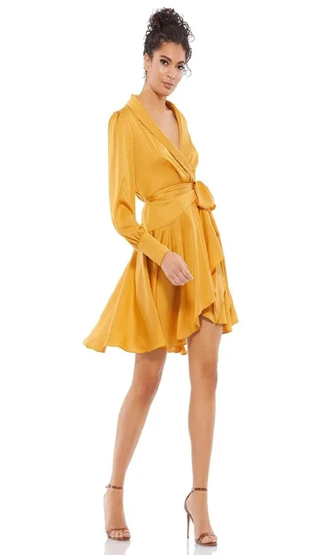 Mac Duggal 12514 - Shawl Collar Long Sleeve Cocktail Dress Zara party dresses
