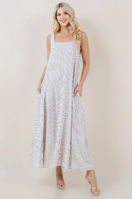 S/LESS SQUARE NECK GODET ALINE MIDI DRESS - D3714-KYZFT-0993 High-end midi dresses