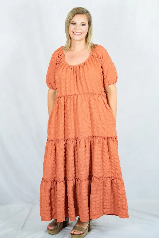 Tiered Boho Midi Dress by Entro Clothing Anniversary midi dresses