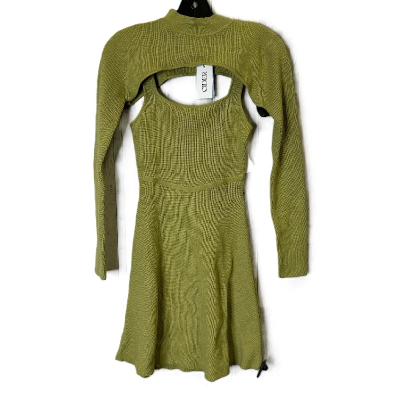 Dress Casual Short By Cider In Green, Size: S Tie Waist Mini Skirt