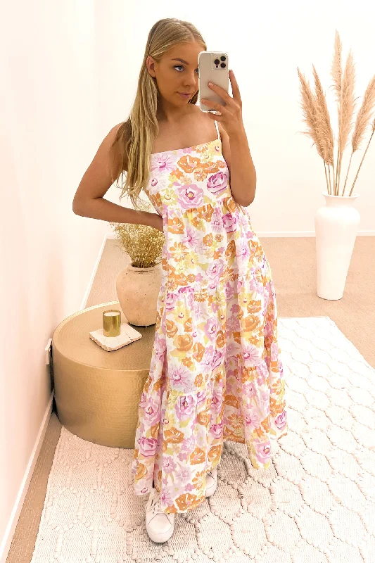 Isabella Maxi Dress Summertime Floral Fitted Maxi Skirt