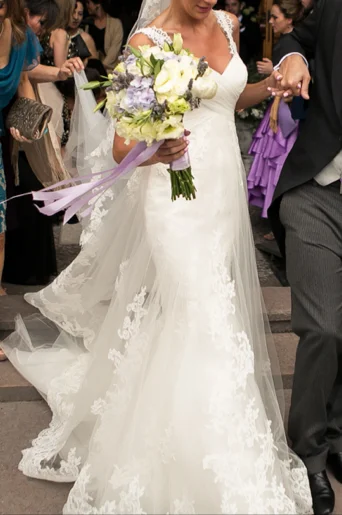 Pronovias PETUNIA B.NAT ENCAJE &TL MOR& Sequin unclassified dresses